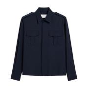 Ami Paris Navy Blue Classic Military Shirt Blue, Dam