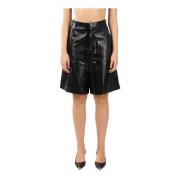 Laneus Bermuda Shorts i fejkläder Black, Dam