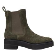 Ralph Lauren Oliv Lauren Adrianna Mocka Bootie Skor Green, Dam