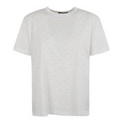 Fabiana Filippi Vit T-shirt med Strassdekorationer White, Dam