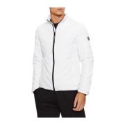 Emporio Armani EA7 Vit Dragkedja Logo Puffer Jacka White, Herr