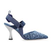 Fendi Colibri denim pumps Blue, Dam