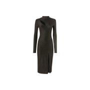 Just Cavalli Elegant Midi Slim Klänning - Guld Black, Dam