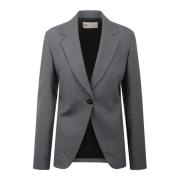 Tory Burch Stretch Flannel Blazer Gray, Dam