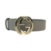 Gucci Vintage Pre-owned Laeder skrp Gray, Dam