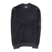 C.p. Company Diagonal Fleece Crew Neck Sweatshirt Black, Herr