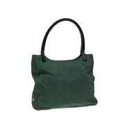 Prada Vintage Pre-owned Nylon handvskor Green, Dam