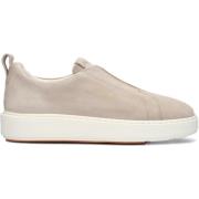 Santoni Beige Mocka Slip-On Sneakers Beige, Dam