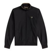 Fred Perry Sportig Nylonjacka med Randig Nederkant Black, Herr