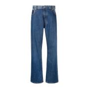 Maison Margiela Blå Straight Jeans med 5 Fickor Blue, Dam