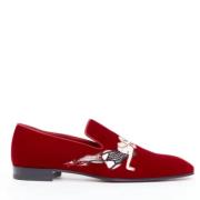 Christian Louboutin Pre-owned Pre-owned Sammet lgskor Red, Herr