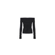 Aniye By Svart Off-Shoulder Långärmad Topp Black, Dam