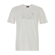 Emporio Armani EA7 Casual Bomull T-shirt för Män White, Herr