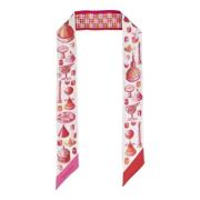 Salvatore Ferragamo Sidenscarf med tryck Pink, Dam