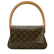 Louis Vuitton Vintage Pre-owned Tyg axelremsvskor Brown, Dam