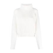 Lorena Antoniazzi Vit Stickad Turtleneck Tröja White, Dam