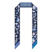 Salvatore Ferragamo Sidenscarf med tryck Blue, Dam