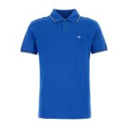 Emporio Armani Blå Stretch Bomull Polo Skjorta Blue, Herr