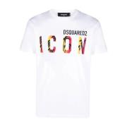 Dsquared2 Ikon Logo Print T-shirt White, Herr