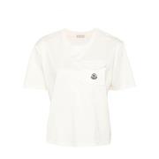 Moncler Avslappnad Bomull T-shirt White, Herr