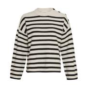 Moss Copenhagen Stilig Carina Randig Pullover Tröja White, Dam