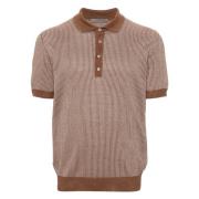 Corneliani Casual Polo Shirt i Brun Linne Siden Brown, Herr