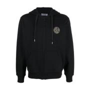 Versace Jeans Couture Svart Zip-Through Sweatshirt Ss23 Black, Herr