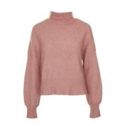 Samsøe Samsøe Fluffy Turtleneck Pullover Nola Pink, Dam