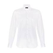 Fay Vit Button-Up Skjorta Cutaway Krage White, Herr