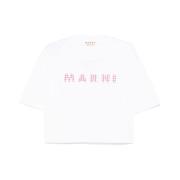 Marni Gingham Check Jersey T-shirt White, Dam