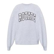 Rotate Birger Christensen Sweatshirt med logotyp Gray, Dam