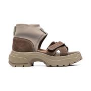 Maison Margiela Gröna Eleganta Delvis Öppna Platta Sandaler Green, Dam