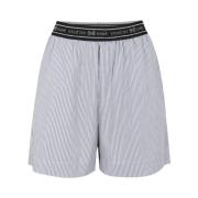 Esmé Studios Logoelastiska Oversized Bomullsshorts Gray, Dam