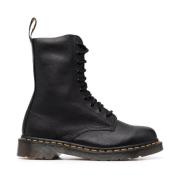 Dr. Martens Svarta läderankelstövlar Black, Dam