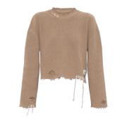 MM6 Maison Margiela Tröja med logotyp Beige, Dam