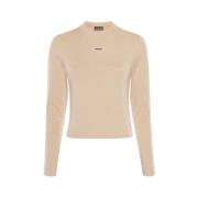 Jacquemus Långärmad Gros Grain T-shirt Beige, Dam