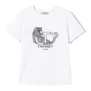 Twinset Bomull T-shirt White, Dam