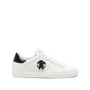 Roberto Cavalli Vita läder Casual Sneakers White, Dam