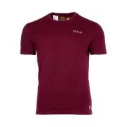 Ralph Lauren Burgundy Kortärmad T-shirt med POLO-tryck Red, Herr