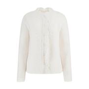 Guess Virka Kofta med Koreansk Krage White, Dam