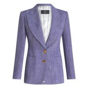 Etro Blå Casual Blazer Blue, Dam