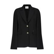 Gaudi Svart stretchblazer med slagkrage Black, Dam