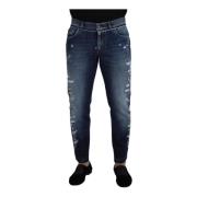 Dolce & Gabbana Blå Tvätt Slim Fit Jeans Blue, Herr