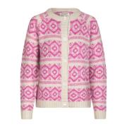 Lollys Laundry Neonrosa Kofta med Fina Knappar Pink, Dam