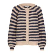 Lollys Laundry Marinblå Cardigan med Puffärmar Blue, Dam