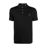 Polo Ralph Lauren Svart Stickad Kortärmad Pikétröja Black, Herr