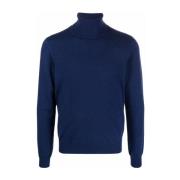 Malo Blå Cashmere Casual Sweater Blue, Herr