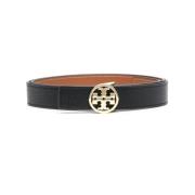 Tory Burch Omvändbar Svart Läder Casual Bälte Black, Dam