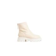 Halmanera Ivory Läder Bootie med Carrarmato Sula Beige, Dam