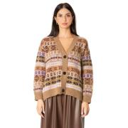 Max Mara Weekend Norsk Design Ullblandning Kofta Multicolor, Dam